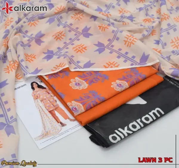 Alkaram Studio Summer 2025 Lawn Suit – Digital Printed Shirt with Voil Dupatta