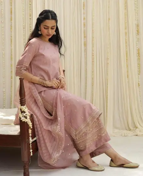 "DYOT 3-piece embroidered lawn suit with organza dupatta – Summer 2025 fashion for women"