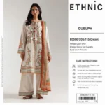 Ethnic 3PC digital printed lawn suit with fancy dupatta – 2025 collection