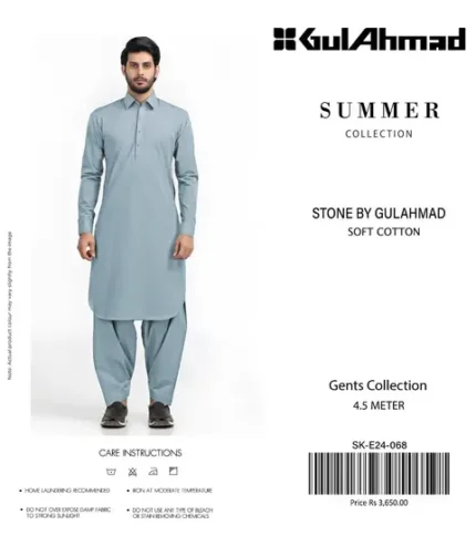 Gul Ahmed men’s soft cotton gents suit in Summer 2025 collection