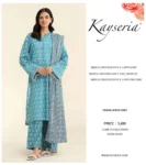 Keyseria 3PC digital printed lawn suit with voil dupatta – S