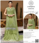 Zarmeen & Eman embroidered 3PC lawn suit with chiffon dupatta – 2025 summer fashion