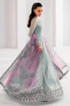 Jazmin embroidered chiffon maxi with net dupatta and silk trouser – formal luxury set