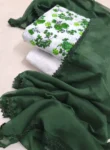 Green and white digital lawn suit with chiffon GPO dupatta for Independence Day 2025