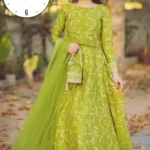 4PC embroidered designer potli dress set in shamose silk with dupatta and potli bag.