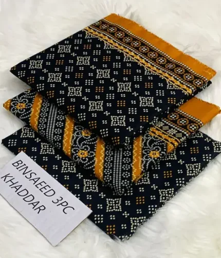 Bin Saeed original khaddar 3pc suit for winter – shirt, trouser, dupatta