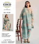 COCO By Zara Shah Jahan D05B premium lawn suit with chiffon dupatta and embroidered patches