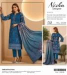 Nisha Designer Winter Collection 2025 – Printed viscos embroidered shirt, chiffon dupatta, dyed trouser – 10 designs – Pakistani unstitched winter dresses for women