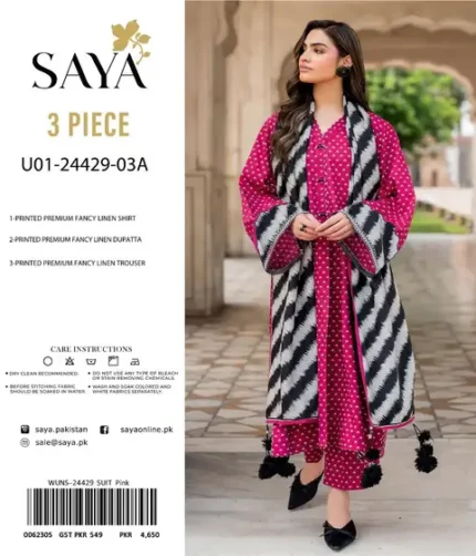 Saya Premium Fancy Linen Collection Winter 2025 – Printed shirt, printed dupatta, printed trouser – 9 designs – Pakistani winter unstitched suits for women ⚡ Done bhai — full SEO ready format. 👉 Chahte ho main tumhare products ke liye ek “Ready-to-Paste Social Media Caption” bhi saath me add karna shuru kar dun (2–3 catchy lines + emojis + hashtags)?