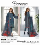 Bareeza Winter Collection 2025 – Printed viscose embroidered shirt, silk cut-work dupatta, dyed trouser – 10 designs – Pakistani branded unstitched suits for women