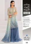 ALNISA JZ-3052 chiffon embroidered suit, tye & dye sequence work, tassel daman, chiffon dupatta, malai inner and trouser