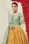 Maria B Unstitched Replica Luxury Net Frock with Pearls, Sequence, Handwork and Satin Silk