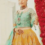 Maria B Unstitched Replica Luxury Net Frock with Pearls, Sequence, Handwork and Satin Silk