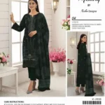 Munarq by Nisha Designer Winter Collection 2025 – embroidered Vintex Peach shirt, shawl, and dyed trouser – 6 designs – Pakistani unstitched suits for women
