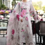 Asim Jofa silk unstitched premium suit with digital silk shirt, embroidered daman, embroidered sleeves, trouser, and dupatta – Pakistani designer wear 2025