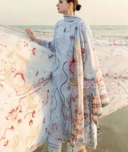Qalamkar Premium Edition Dhank 3Pc Unstitched Suit with heavy embroidery, digital printed shawl, and dyed trouser – Pakistani winter designer wear 2025