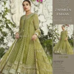 Zameen & Emaan Premium Embroidered Linen Collection Vol. 1131 – embroidered shirt, trouser, and Bamber chiffon dupatta – 7 designs – Winter 2025 Pakistani suits