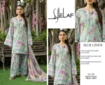 ELAF Airjet Banadoria Slub Linen Digital Print 3Pc Suit with digital printed shirt, dupatta, and trouser – Pakistani designer wear 2025