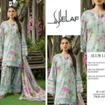 ELAF Airjet Banadoria Slub Linen Digital Print 3Pc Suit with digital printed shirt, dupatta, and trouser – Pakistani designer wear 2025