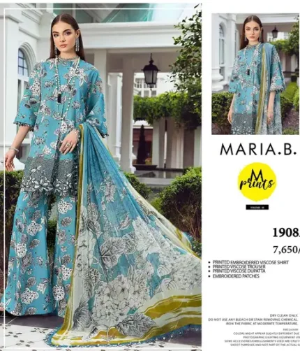 Maria B Winter Collection 2025 – embroidered viscose shirt, trouser, dupatta, and patches – 11 designs – Pakistani unstitched embroidered winter suits for women