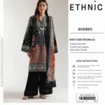 ETHNIC Winter Collection 2025 – printed linen shirt, dupatta, and trouser – 9 designs – Pakistani unstitched winter suits for women
