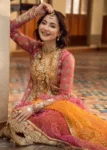CRIMSON unstitched chiffon suit – 3Pc chiffon shirt, organza dupatta, malai trouser with handwork and sequence for women’s party wear Pakistan