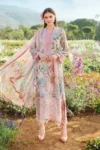 Maria B Premium Edition Digital Printed Linen 3Pc Unstitched Suit with embroidered chikan kari front and 4-side embroidered dupatta – Pakistani women’s winter collection 2025