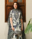 Sapphire Elite Edition 3Pc unstitched suit with digital printed shirt, embroidered patches, Dhank shawl, and trouser – Pakistani designer wear 2025
