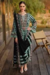 Charizma 3Pc unstitched premium linen suit with embroidered patches and digital printed dupatta – Pakistani designer wear 2025