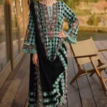 Charizma 3Pc unstitched premium linen suit with embroidered patches and digital printed dupatta – Pakistani designer wear 2025