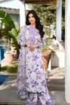 Aneela Designer Dhank 3-piece unstitched suit with heavy embroidered patches and digital printed shawl – Pakistani luxury women’s winter collection 2025