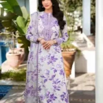 Aneela Designer Dhank 3-piece unstitched suit with heavy embroidered patches and digital printed shawl – Pakistani luxury women’s winter collection 2025