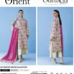 Orient 3Pc winter collection unstitched viscose suit featuring printed shirt, printed dupatta, and dyed trouser – Pakistani designer winter wear 2025