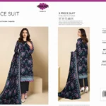 Khaadi 3Pc winter collection unstitched viscose suit with printed shirt, sleeves, fancy dupatta, and plain trouser – Pakistani designer wear 2025