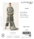 Sapphire 3Pc Winter Collection – fancy linen unstitched suits with digital print and dyed trouser.