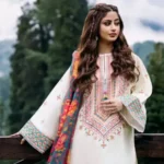 Sapphire Premium Edition Dhank 3Pc Unstitched Suit – embroidered neck, front, sleeves, border with digital printed shawl.