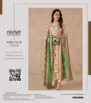 NISHAT Khaddar 3Pc Unstitched Suit featuring printed shirt, wool shawl, and dyed trouser – Winter Collection 2025.