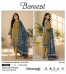 Bareeze Winter Collection 3Pc Viscose unstitched suit with embroidered shirt, chiffon dupatta, and trouser – Pakistani designer wear 2025.