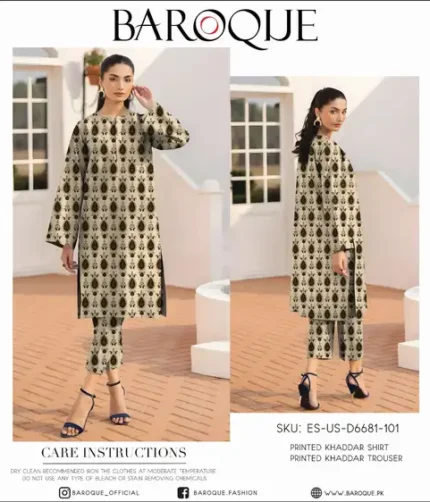 Broque Khaddar 2PC Unstitched Fancy Winter Suit