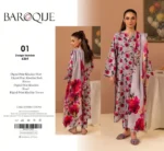 Baroque Khaddar 3Pc suit – unstitched winter collection with khaddar trouser and premium fabric.