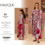 Baroque Khaddar 3Pc suit – unstitched winter collection with khaddar trouser and premium fabric.