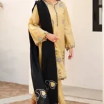 Jazmine Dhanak Edition embroidered 3-piece unstitched winter suit with digital printed shawl and premium Dhanak fabric.