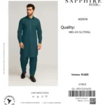 Sapphire Mens 4-meter unstitched melan suiting fabric, premium quality men’s winter collection 2025.