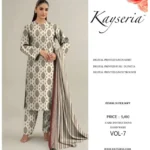 Kayseria digital printed linen unstitched 3-piece suit with pure dupatta – Winter Collection 2025.