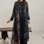 Neeshay Airjet Dhanak embroidered 3-piece unstitched winter suit with printed twill wool shawl and plain trouser, 2025 collection.