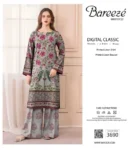BAREEZE Digital Printed Linen Shirt with Trouser, unstitched 2-piece suit for winter collection 2025, available in multiple colors.