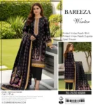 Bareeza vintax peach printed 3-piece suit with printed shirt, printed dupatta, and dyed trouser – 2025 collection.