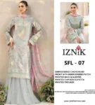 Iznik Printed Chikankari Lawn Laced Chiffon Dupatta