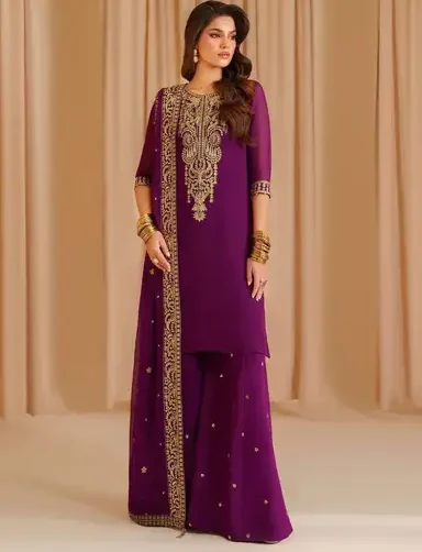Luxury Embroidered 3 Piece Unstitched Suit | SheraziShoppingCenter