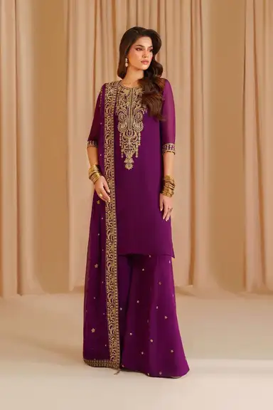 Luxury Embroidered 3PC Unstitched Suit | SheraziShoppingCenter Luxury Embroidered 3 Piece Unstitched Suit | SheraziShoppingCenter